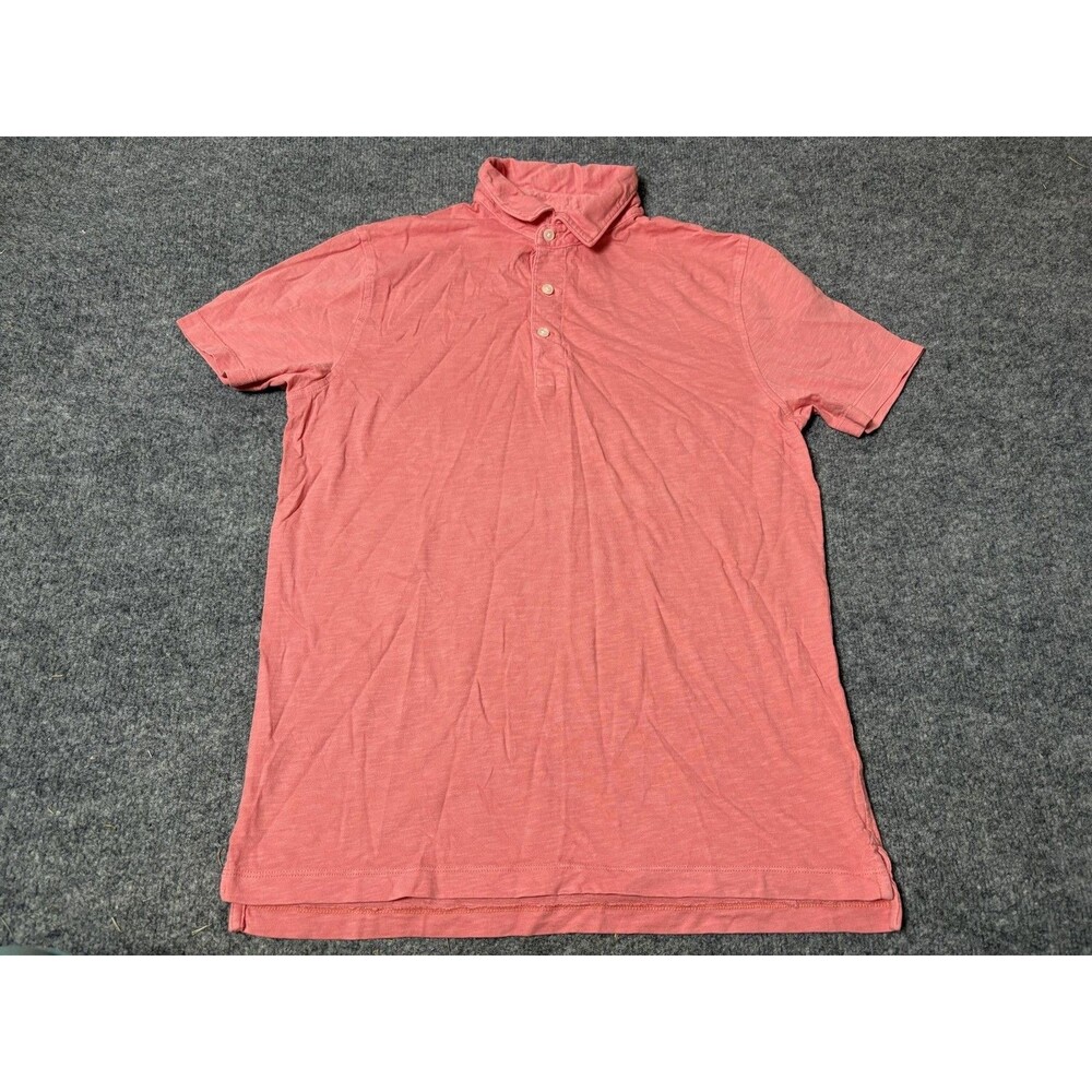 J.CREW Polo Shirt Mens M Pink Garment Dyed Slub Cotton Jersey Tagless Casual